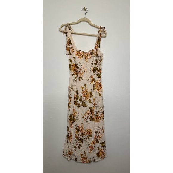 Reformation Nadira Bella Floral Sleeveless Smocked Bow Tie Strap - Picture 3 of 6